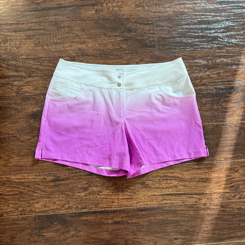 Slazenger Golf Shorts Womens Size 10 Ombre Purple White 5” Inseam